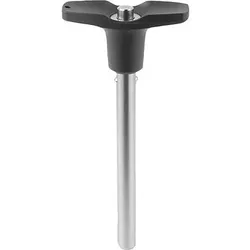 KUGELSPERRBOLZEN MIT KOPFARRETIERUNG MIT T-GRIFF, D1=10, L5=200, EDELSTAHL 1.4305 BLANK, KOMP:THERMOPLAST