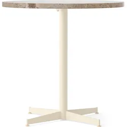 Nook Star Base Kunis Breccia Tisch, 80 cm, cremefarbenes Gestell