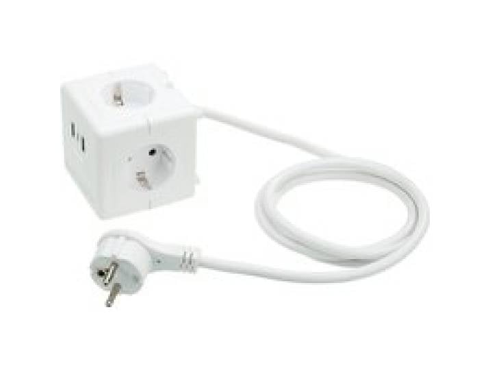 TRONIC® Multiprise cube avec ports USB (blanche)
