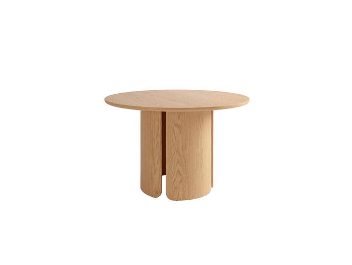Schöner Wohnen Esstisch Harstad, Eiche Bianco, furniert, rund, C-Form, 120x76x120 cm, Holzmöbel, Holztische, Esstische Holz, Esstische furniert