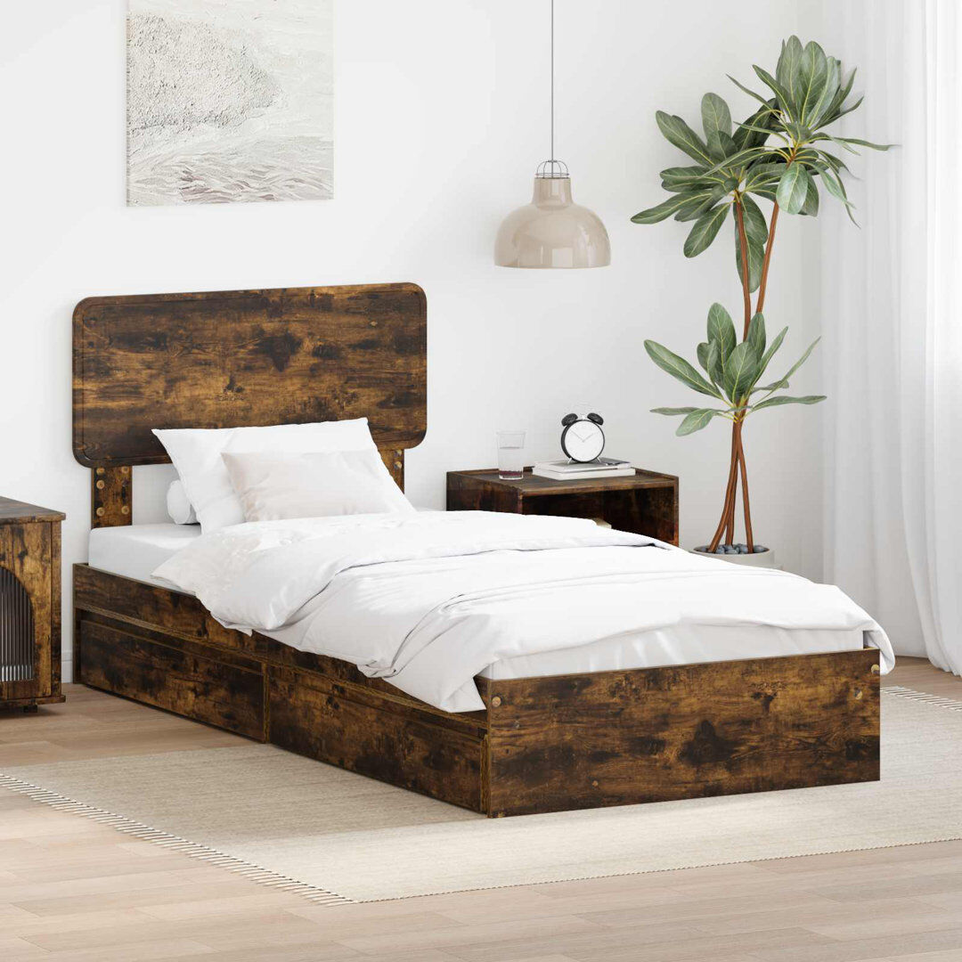 East Urban Home Bed Smoked Oak European Single (90 x 200 cm)