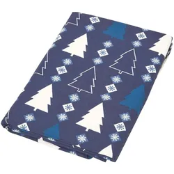 WEIHNACHTSTISCHDECKE Winterland blau, 178 cm rund, 100% Baumwolle