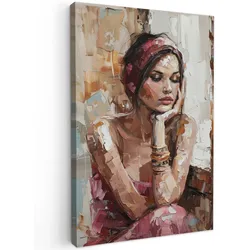 LEINWANDBILD Frau - Lackierung - Porträt - Modern Deko Wohnzimmer 20x30 cm