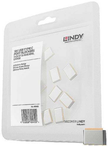 LINDY USB-C Port Schloss 10er Set Orange ohne Schlüssel 40440