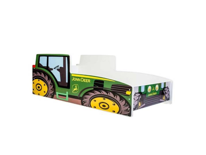Lit enfant Tracteur vert 160x80 - KOBI - Jaune - Panneau bois stratifié