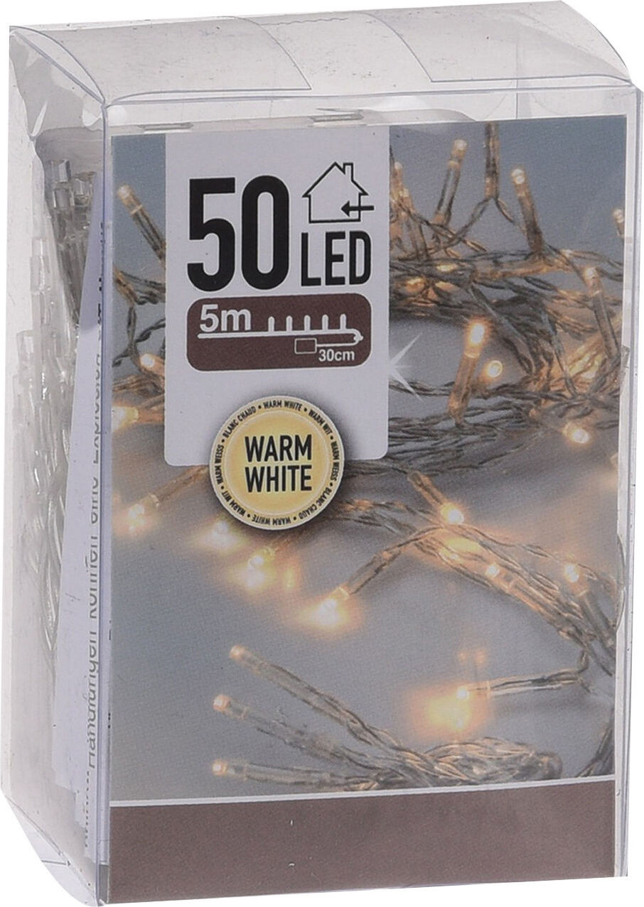 Spetebo Lichtslinger met 50 warm witte LED's - 500 cm - Kerstverlichting voor op tafel