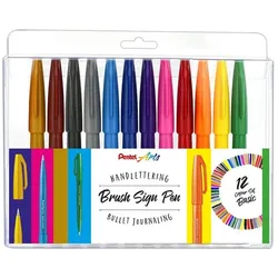 Pentel, Malstifte, 12 SES15-12 Brush-Pen-Set farbsortiert (12x)
