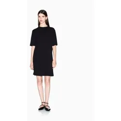 A|X Armani Exchange für Damen. XW000825AF10356UC001 Schwarzes Hemdkleid (S), Lässig, Baumwolle, Kurzarm