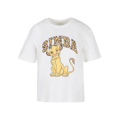 T-Shirt MERCHCODE "Merchcode Simba Tee", Damen, Gr. XXL, weiß, 100% Baumwolle, bedruckt, oversize, Rundhals, Shirts T-Shirt