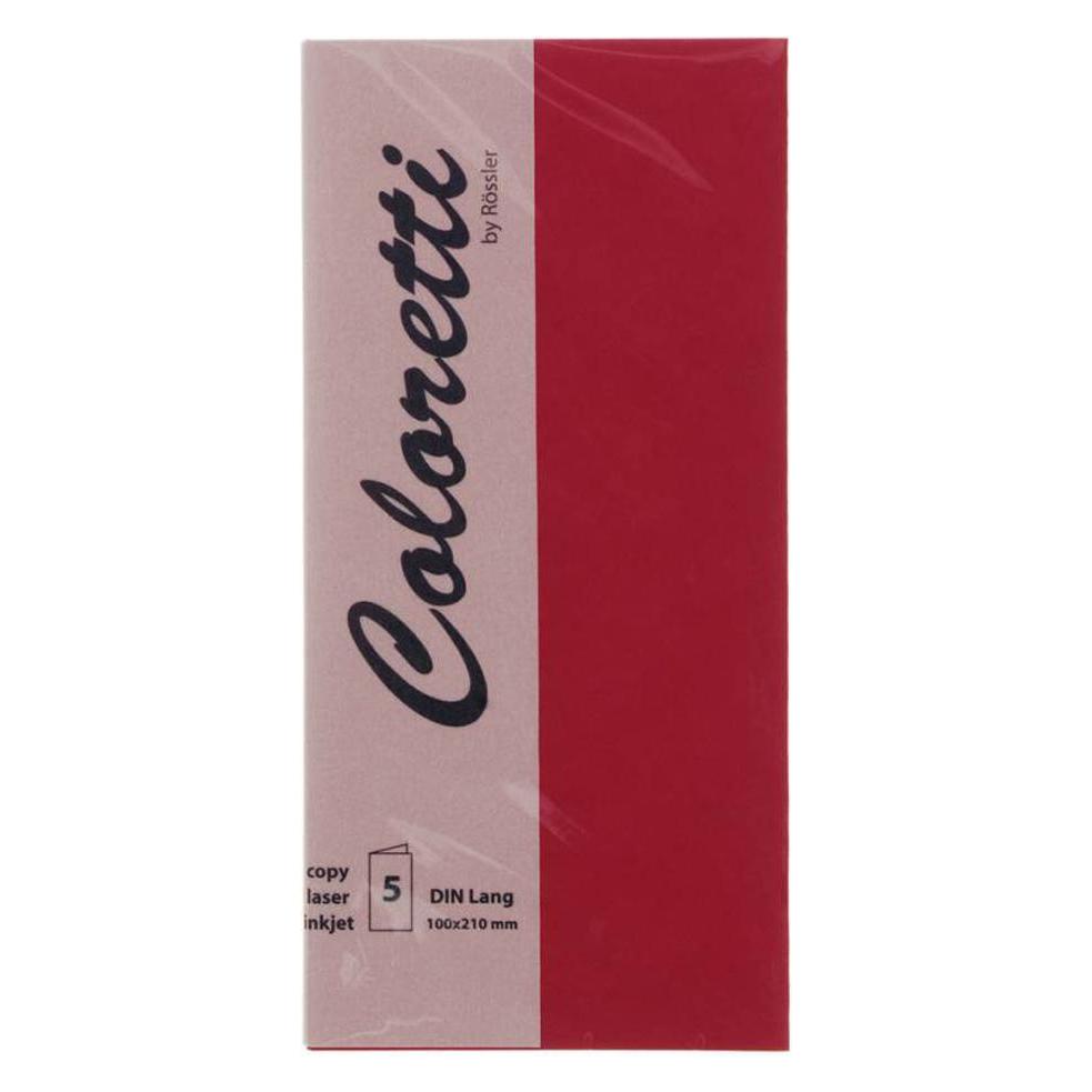 Rössler Coloretti Karten DIN lang Rosso im 5er Pack zum Selbstgestalten (5 Stk.) (220703572)