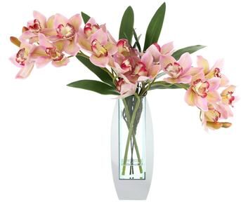 Creative Labs Orchid Arrangement in Mirror Vase - 24
