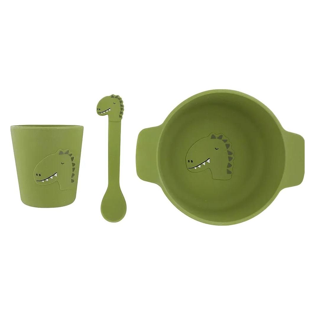 Trixie Baby Silikon Kindergeschirr 3teilig Dino (MQ3) (B0CYJFQGW7)