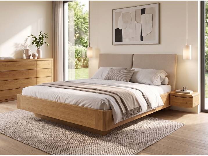 Eichenbett „Cloe“ 120 x 190 cm Massivholz Eiche