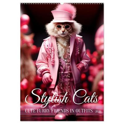 Stylish cats (Wall Calendar 2026 DIN A2 portrait), CALVENDO 12 Month Wall Calendar