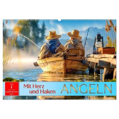 Angeln mit Herz und Haken (Wandkalender 2027 DIN A2 quer), CALVENDO Monatskalender