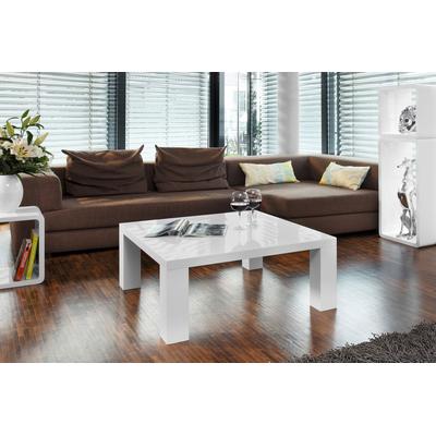 Couchtisch SALESFEVER "- im puristischen Stil", weiß (weiß, weiß), B:90cm H:40cm T:90cm, Tische, Couchtisch, Stilvoll Hochglanz: Rechteckig oder Quadratisch