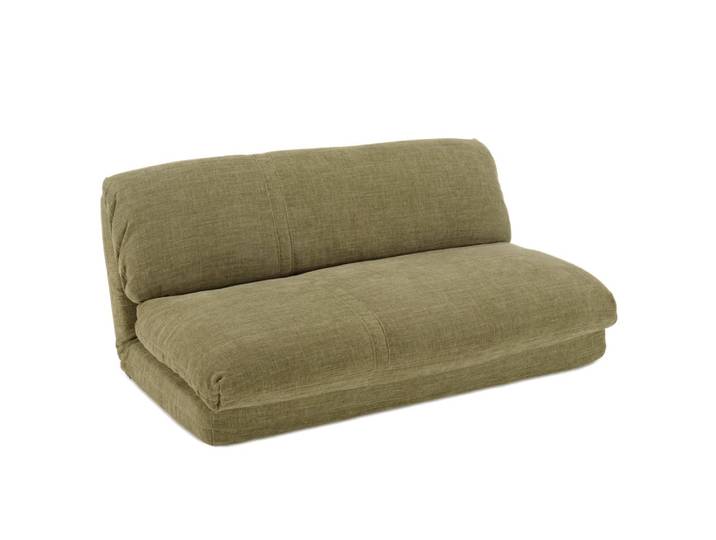 Chauffeuse convertible 2 places en tissu couleur vert