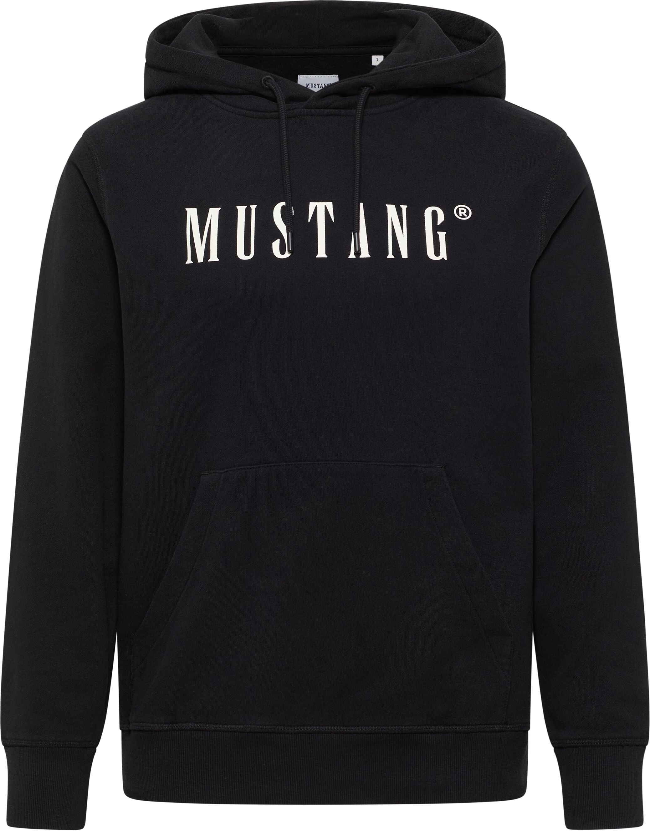 Sweatshirt MUSTANG "Herren Style Bronson", Herren, Gr. S, schwarz, 100% Baumwolle, regular fit normal, Sweatshirts Sweatshirt schwarz S