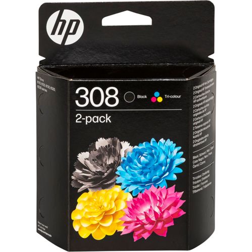 HP 6L6S6UE Combo 2-Pack BK/Color No. 308