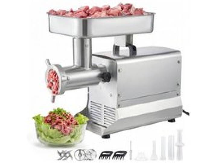 VEVOR Fleischwolf, 9,5 kg/min Kapazität, #32 Elektrischer Fleischwolf mit 3 Lochscheiben, 3 Wurstfüllrohren, 1100 W, 2-in-1 Küchenmaschine aus Edelstahl für private Küchen & Restaurants