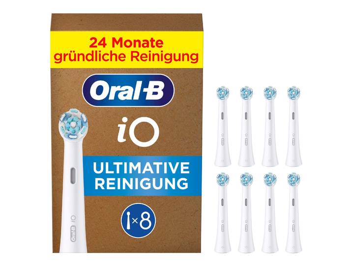 Aufsteckbürsten ORAL-B iO Ultimative Reinigung , weiss (weiß), Zahnbürstenköpfe, 8 Stk., Aufsteckbürsten, Original Aufsteckbürsten für elektrische Oral-B iO Zahnbürsten