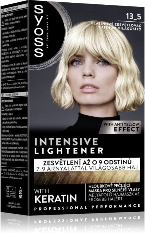 Syoss Intensive Lightener décolorant pour éclaircir les cheveux teinte 13_5 Platinum Lightener 1 pcs