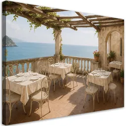 LEINWANDBILD Shabby Chic Meerblick von der Terrasse 120x80cm