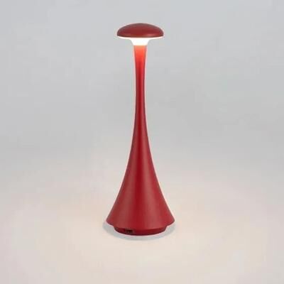Uplift Picks Rechargeable Mushroom Touch Table Lamp With USB C Cordless Ambient Lighting red changeable