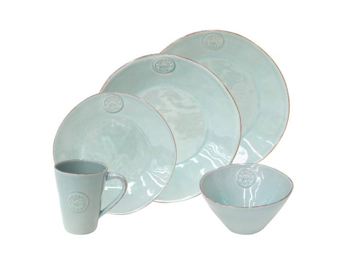 Costa Nova Kombiservice Nova, Türkis, Keramik, 30-teilig, 360 ml,520 ml, Made in Europe, Essen & Trinken, Geschirr, Geschirr-Sets, Kombiservice