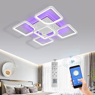 dimmbare Acryl Deckenleuchte LED 5 Kopf 8 Kopf Deckenlampe mit Hintergrundlicht App Bluetooth Verbindung / Fernbedienung geeignet für Schlafzimmer Wohnzimmer Büro Kinderzimmer
