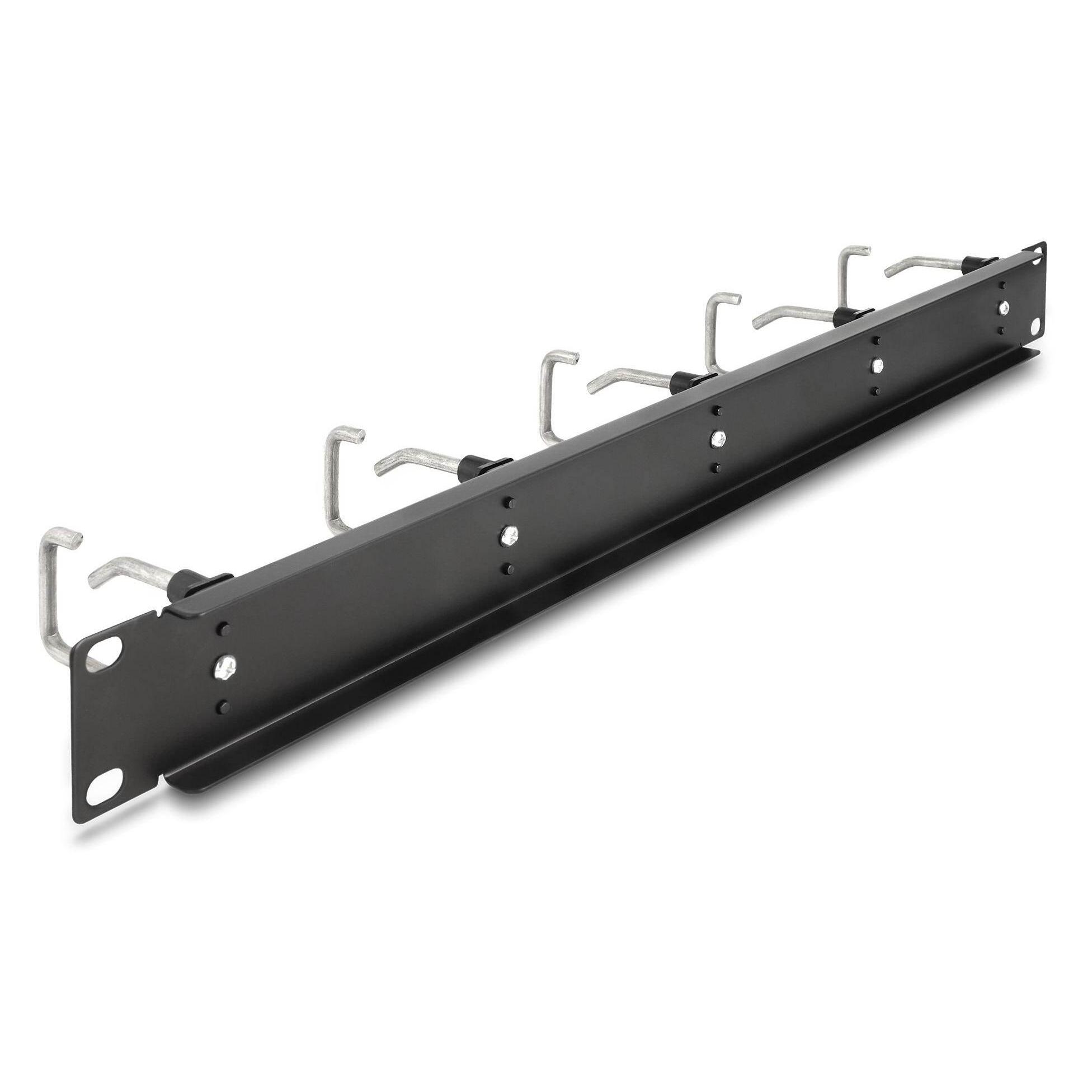 Delock 48,30cm (19") Kabelmanagement Rangierpanel mit 5 Metallbügel 1 HE schwarz (66918)