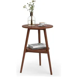 Vicco, Couchtisch + Beistelltisch, Couchtisch Rondal, Nussbaum, 38 x 38 cm (38 x 38 x 55 cm)