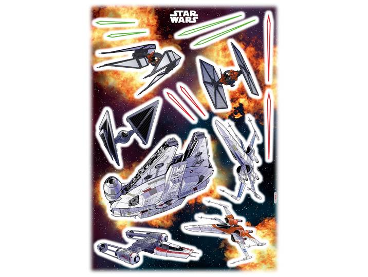 Wandtattoo KOMAR Star Wars Spaceship - Größe 50 x 70 cm , bunt, B:50cm H:70cm, Folie, Wandtattoos, Wandtattoo, selbstklebend, Wandsticker, Kinderzimmer