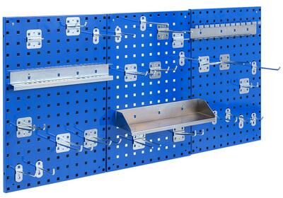 Costway Wall-Mounted Pegboard Kit with 3 Pegboards for Garage Workshop-Navy