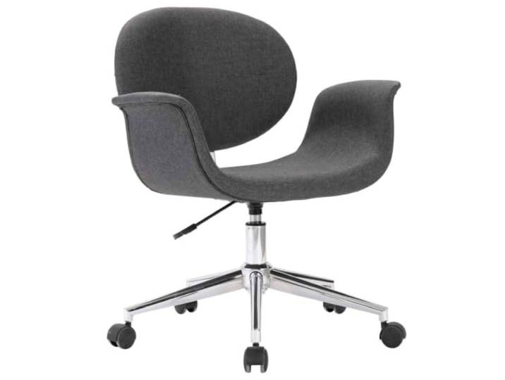 Todiikf Drehbarer Esszimmerstuhl Dunkelgrau Höhenverstellbar mit Rollen Ergonomischer Drehstuhl für Wohnzimmer und Büro mit gepolsterter Sitzfläche, Gasfederung sowie leichtgängigen Rollen.