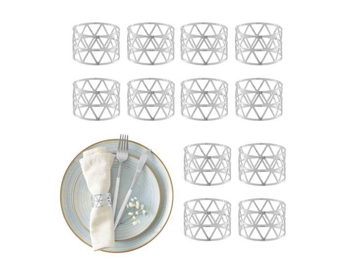 Serviettenringe 12er-Set Silber