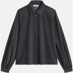 Bluse aus Feincord Schwarz XS
