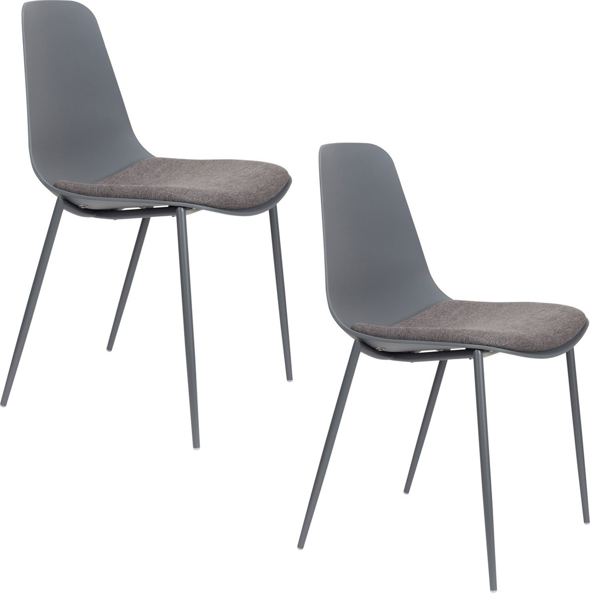 Housecraft Living Jeffrey Eetkamerstoelen Grijs - Set van 4
