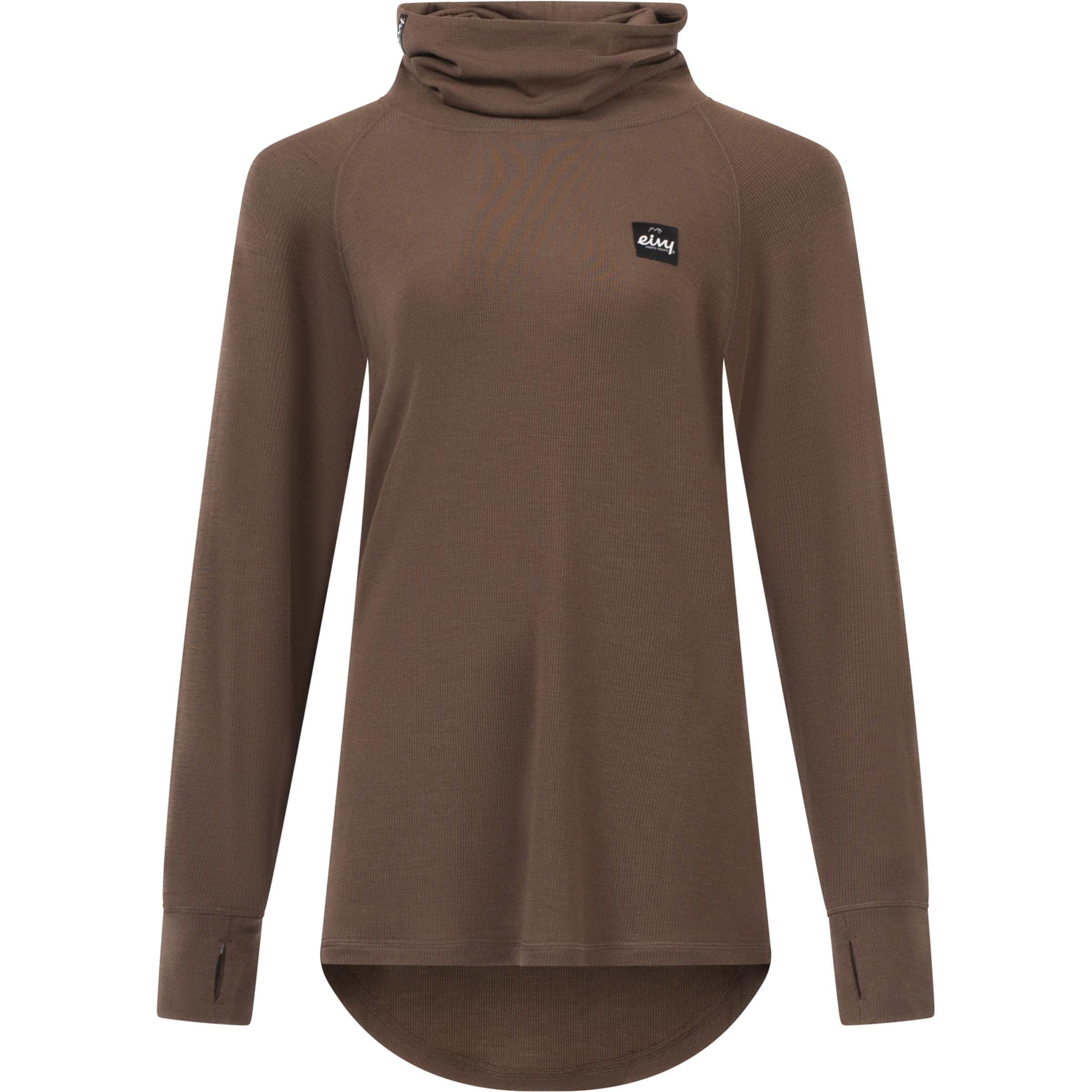 Eivy Icecold Wool Gaiter Rib Damen Langarm Unterhemden braun Größe S Trekking Hautfreundlich Merinowolle