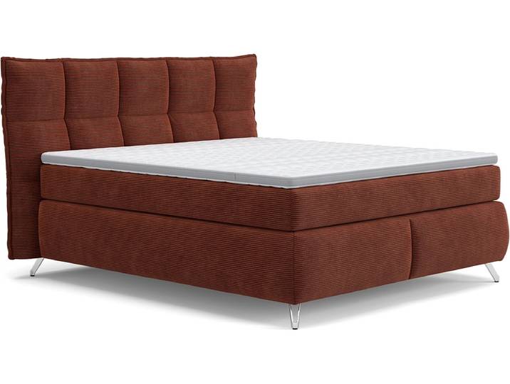 Boxspringbett SWISS HOME STYLE AGATA terrakotta 160x200cm fest