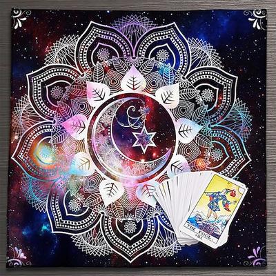 Tarot-Tischdecke für Spiele, Altardecke, Hexerei-Astrologie-Dekor, Orakelkarten-Unterlage, Tarot-Matte, Hexer-Dekor, Partygeschenke, Party-Geschenk-Dekor, Partyzubehör, magische Kunst, Wahrsagerei
