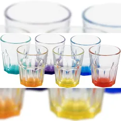 Casa Collection Set 6 Rami Schnapsgläser 5,5cl aus Glas mit farbigem Boden