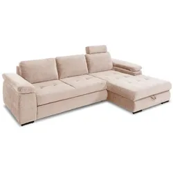 filippo Ecksofa mit Funktion Bronko Stoff Beige Creme