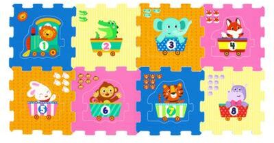 Costway 8-Piece Interlocking Baby Floor Puzzle Tiles with Educational Numbers