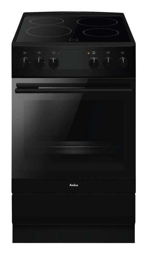 Amica SHC11509SM Freistehender Herd Elektro groß 5 Beheizungsarten mit Glaskeramik Kochfeld 57472
