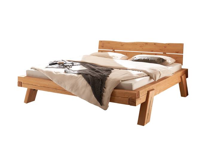 Balkenbett 140 cm Kiefer massiv Holzbeine - TAVEN