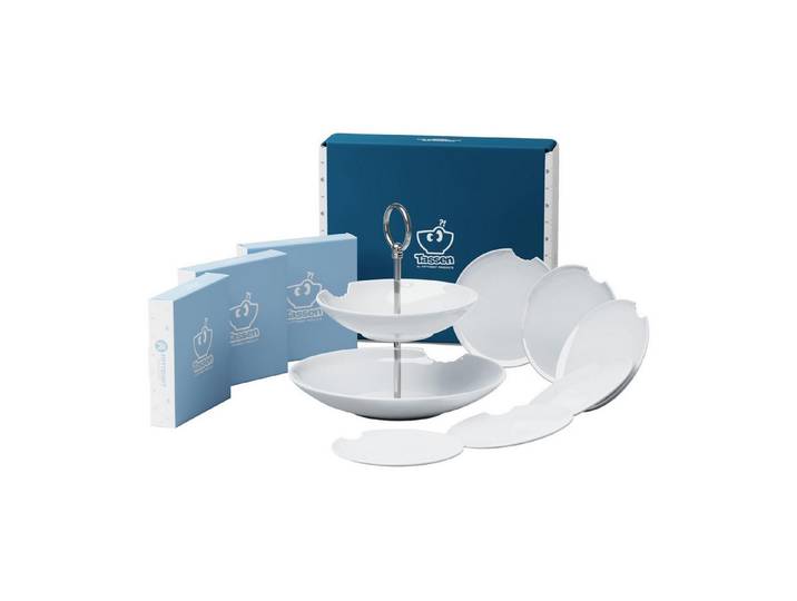 FIFTYEIGHT PRODUCTS Teller Food Tempel Party Set 7-tlg., Etagere + Tellerchen