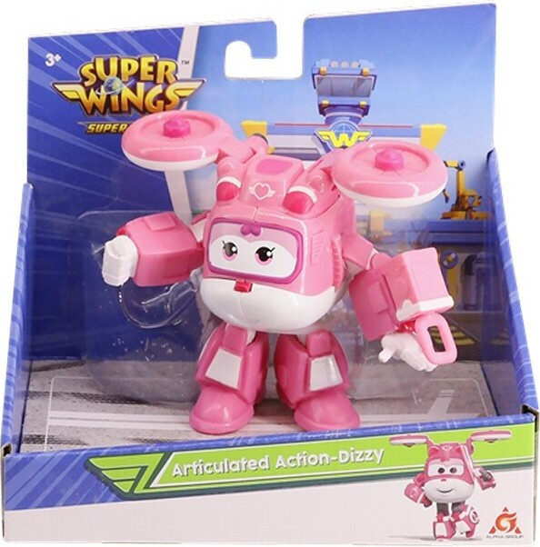 Bullyland Super Wings Dizzy vliegtuig met articulerende bewegingen, 8 cm
