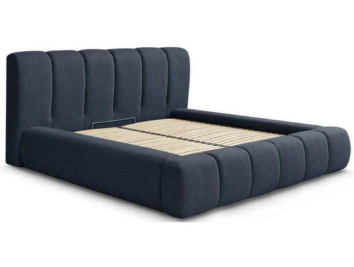 Kastenbett BOBOCHIC DENALI 160x200cm stoff dunkelblau