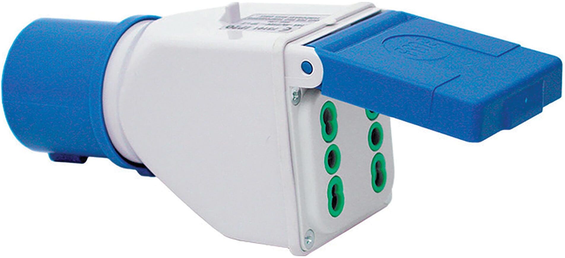 Fanton ADATTATORE INDUSTRIALE SPINA 2P+T 16A 2 PRESE BIPASSO  10/16A